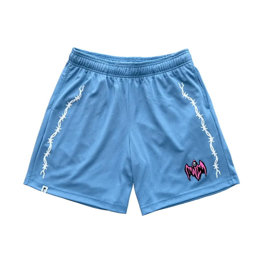Bat Reaper Mesh Shorts – Light Blue